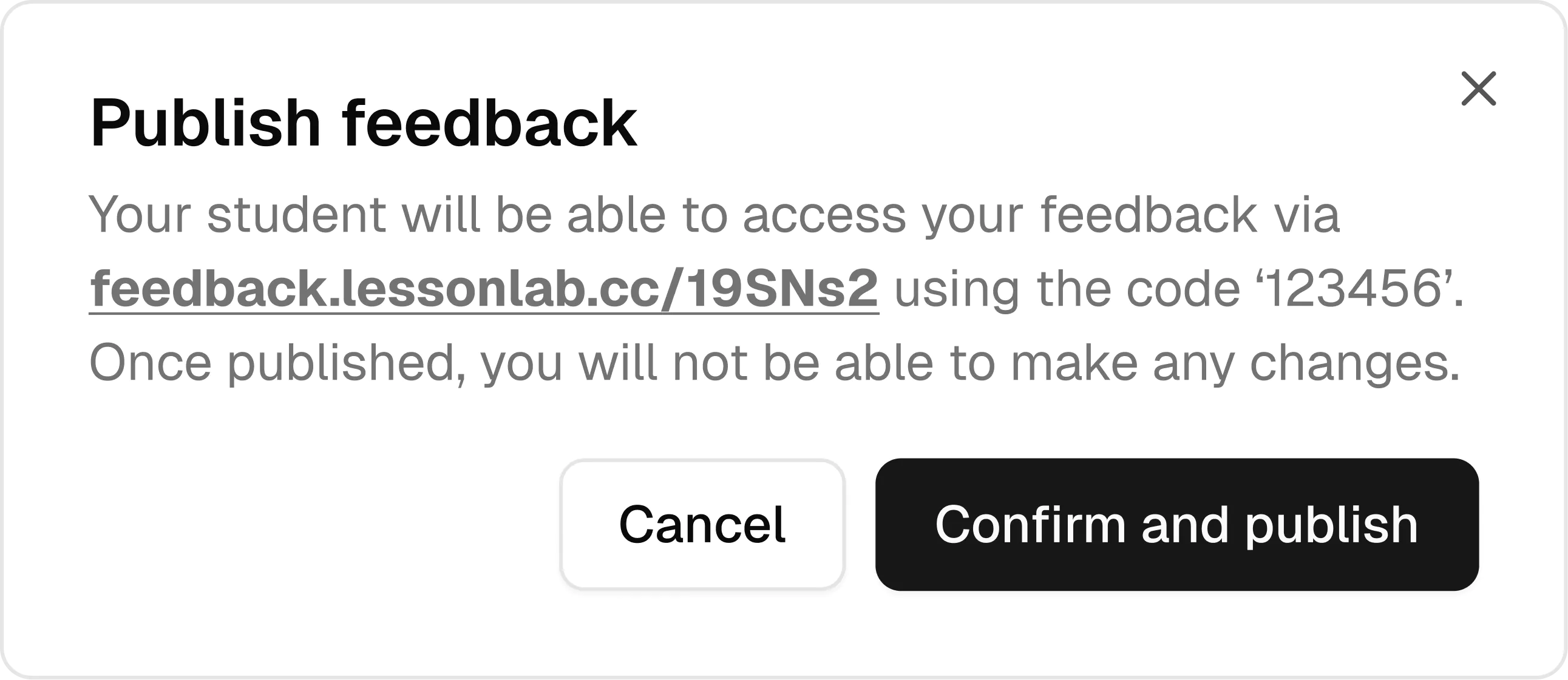 Shows a user interface dialog to publish a feedback report to the web